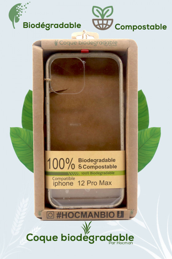 Coque iPhone 12 Pro Max transparente biodégradable
