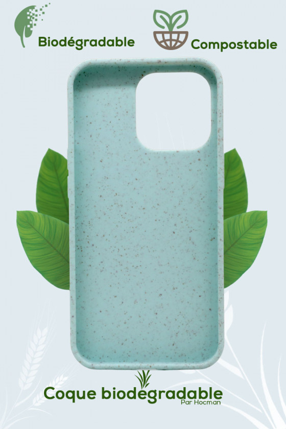 Coque iPhone 13 vert clair biodégradable