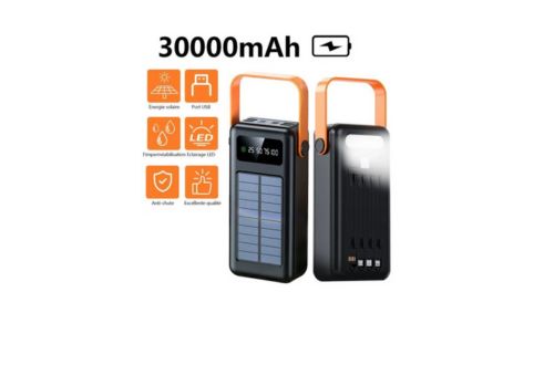 Batterie Externe Solaire 30000mAh